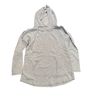 Calvin Klein Blue Heathered Pullover Hoodie With Kangaroo Pocket & Drawstring Ho